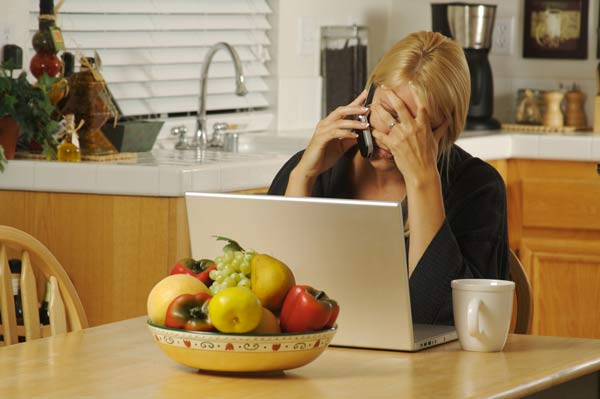 A picture of a stressed woman.